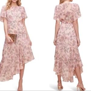 ASTR the label midi dress floral garden asymmetrical NEW with TAG size M…